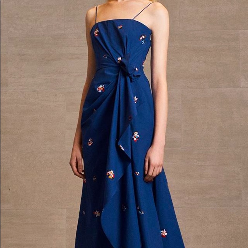 Prabal Gurung Blue Embroidered Dress